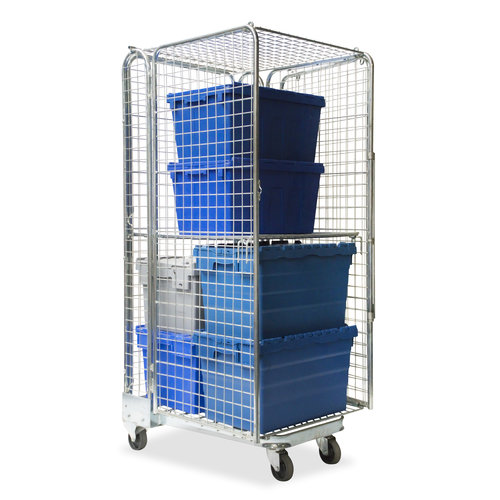 Anti-diefstal rolcontainer 4-heks 850x735x1690mm - A-frame, nestbaar, gebruikt