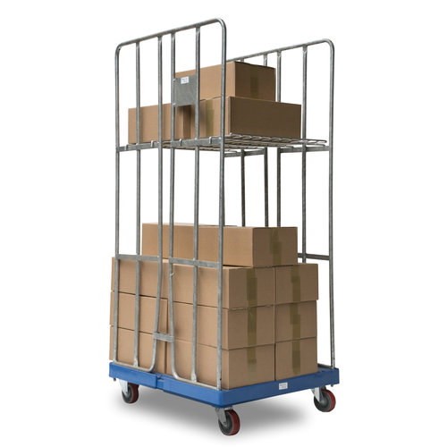 2-Heks rolcontainer 810x720x1680mm - Klemhekken, 2 spanbanden