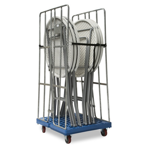 2-Heks rolcontainer 810x720x1680mm - Klemhekken, 2 spanbanden