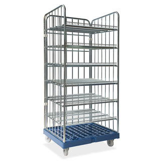 3-heks rolcontainer 810x720x1808mm - 6 legborden