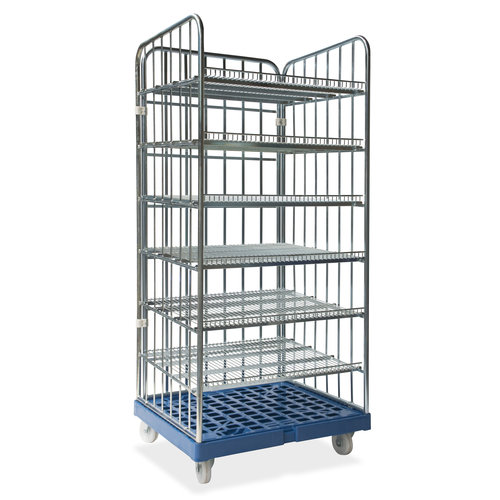 3-heks rolcontainer 810x720x1808mm - 6 legborden