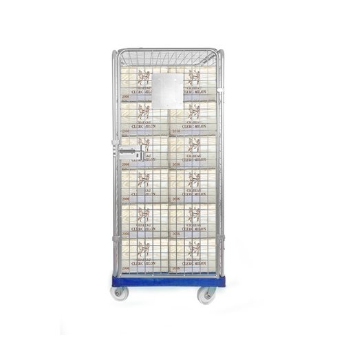 Anti-diefstal rolcontainer 4-heks met insteekhekken - 810x720x1800mm