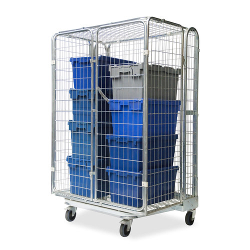 Anti-diefstal rolcontainer 4-heks nestbaar, 1200x800x1800mm