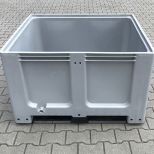 Palletbox 1200x1000x760mm - 3 sledes, gesloten, gebruikt