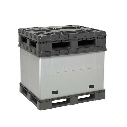 Caisse palette industrielle pliable en plastique, 1227x1027x965mm