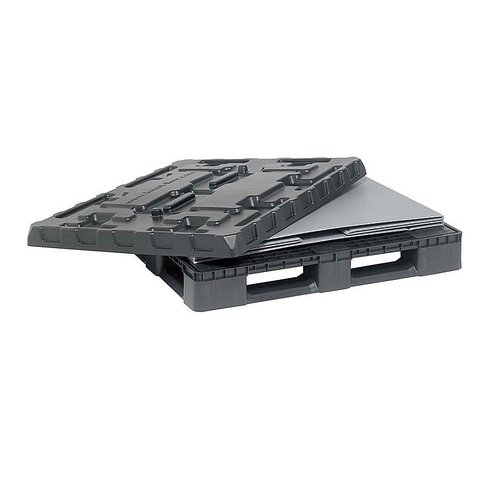 Caisse palette industrielle pliable en plastique, 1227x1027x965mm