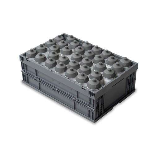 Inklapbare kunststof bak 594x396x214mm - gesloten bodem en zijwanden