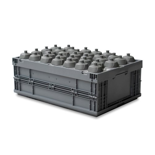 Inklapbare kunststof bak 594x396x214mm - gesloten bodem en zijwanden