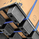 Demi-palette emboîtable de dimensions 800x600x120mm, équipée de 9 plots