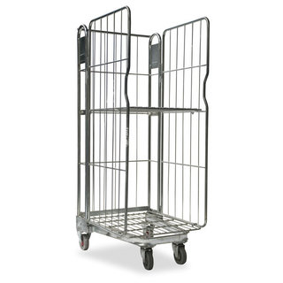 Rolcontainer 3-heks nestbaar + spanband, 820x640x1740mm - gebruikt
