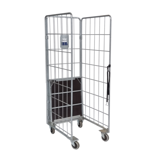 Rolcontainer 3-heks nestbaar + spanbanden, 820x655x1900mm