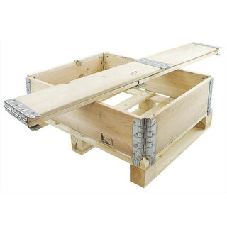 Palletrand 800x600x200 mm - hout, 4 scharnieren, B keus