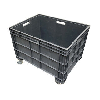 Palletbox 800x600x640 mm - 195L, 4 wielen