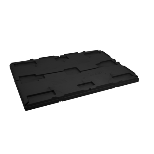 Kunststof oplegdeksel voor palletboxen en opzetranden 1200x810 mm - zwart