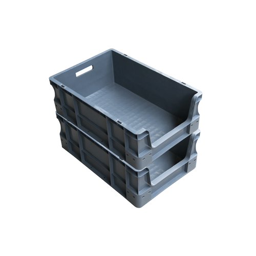 Bac norme Europe empilable 600x400x230mm - 45 litres - avec poignées ouvertes
