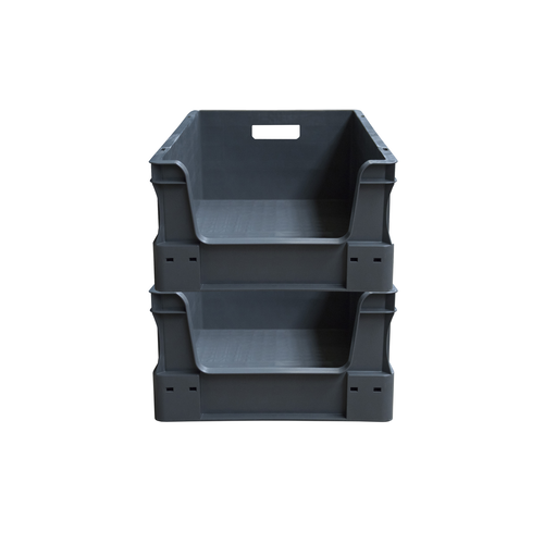 Bac norme Europe empilable 600x400x230mm - 45 litres - avec poignées ouvertes