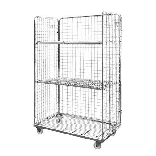 Roll conteneur, 3 parois et 2 tablettes 1150x655x1790mm