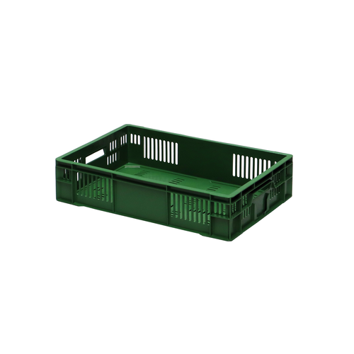Agri bak groen 600x400x140 mm - 26L, geperforeerd