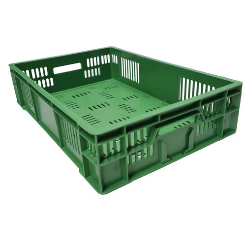 Agri bak groen 600x400x140 mm - 26L, geperforeerd