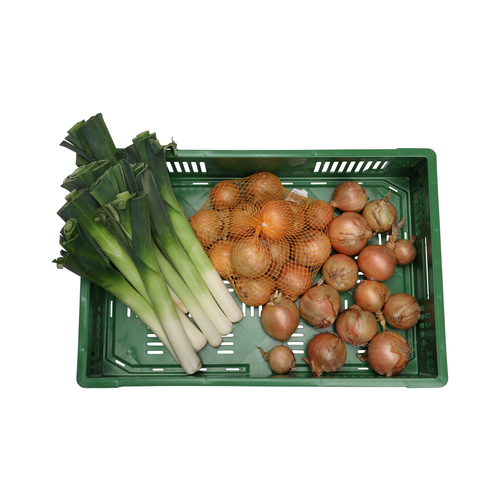 Agri bak groen 600x400x140 mm - 26L, geperforeerd