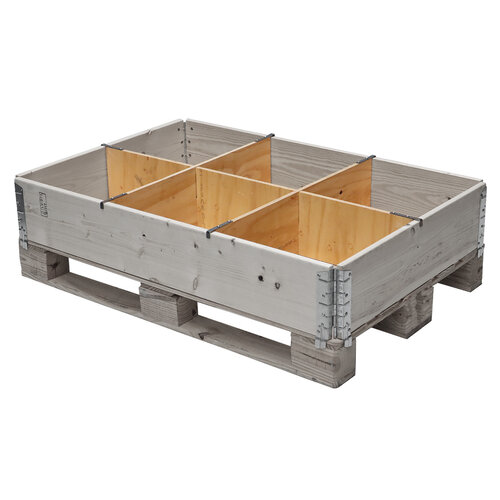 Vakverdeler palletrand 1200x800x200mm - 6 vakken