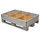 Vakverdeler palletrand 1200x800x200mm - 6 vakken