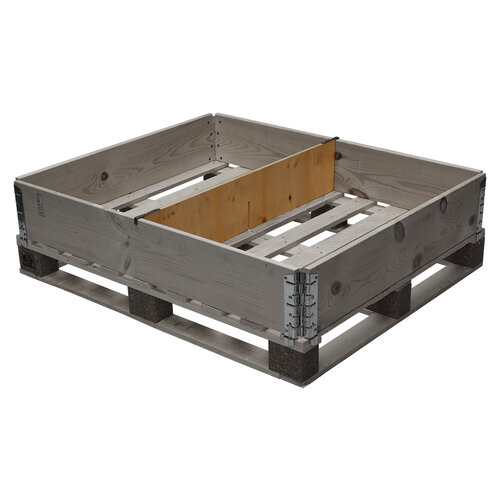 Vakverdeler palletrand 1200x1000x200mm - 2 vakken korte zijde