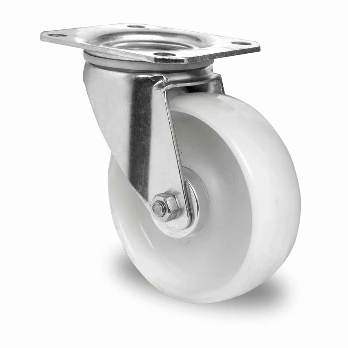 Swivel castor with base plate