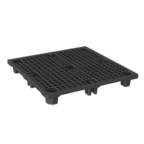 Pallet 1140x1140x145 mm - 9 poten, open dek, PE, opstaande rand