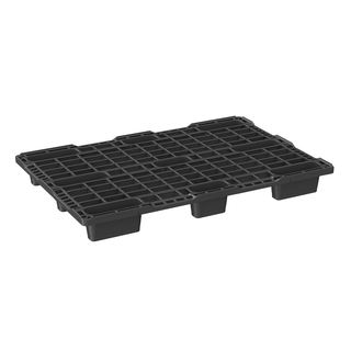 Palette plastique 1200x800x125mm - rebord, plateau ouvert, 9 pieds, PE-PP