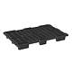 Kunststof pallet 1200x800x125mm - Opstaande rand, open dek, 9 poten, PE-PP