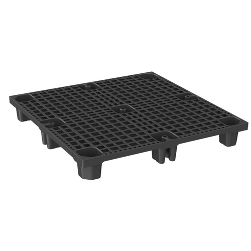 Palette plastique 1100x1100x145mm, emboîtable, avec rebord - 1200 kg