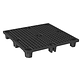 Palette plastique 1100x1100x145mm, emboîtable, avec rebord - 1200 kg