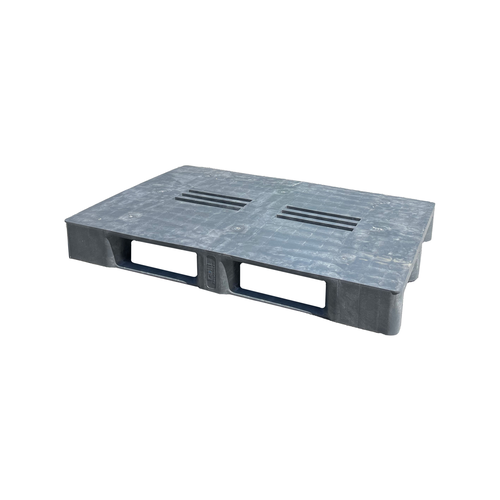 Kunststof pallet 1200x800x145mm, 3 sledes, gebruikt