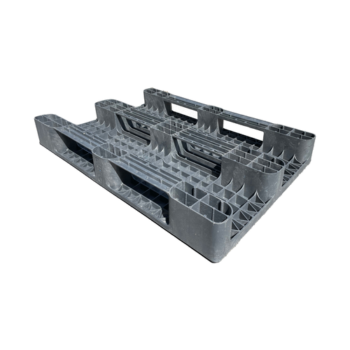 Kunststof pallet 1200x800x145mm, 3 sledes, gebruikt