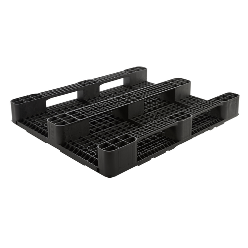 Pallet 1200x1000x145 mm - opstaande rand, 3 sledes met metalen buizen