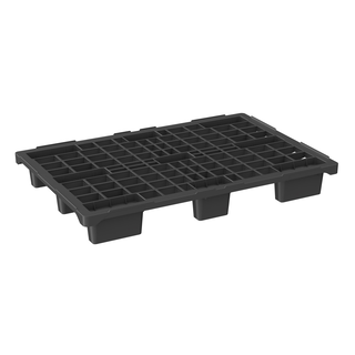 Pallet 1200x800x155mm - 9 poten, open dek, PE-PP, opstaande rand