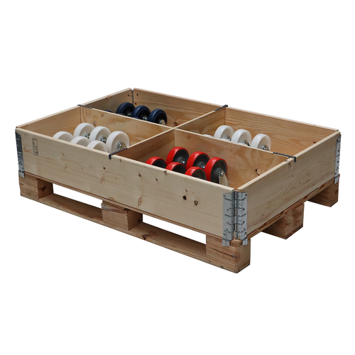 Palletrand 1200x800x200mm - hout, B keus, 4 scharnieren, nieuw
