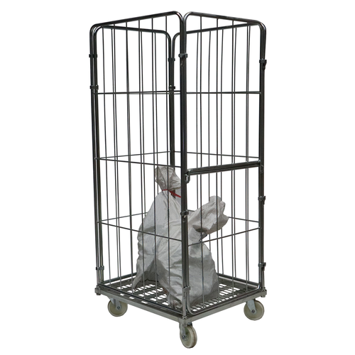 Roll conteneur blanchisserie en acier, de dimensions 800x720x1800mm