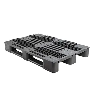 Palette plastique 1200x800x145mm,  3 semelles, avec rebord - 1300 kg