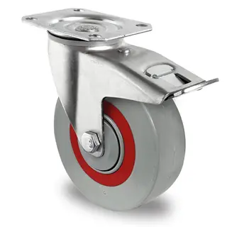 Roue pivotante 125 mm de diamètre avec roulement à rouleaux, 200 kg - Copy