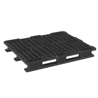 Palette plastique 1200x1000x125 mm - 9 pieds, plateau ouvert avec rebord, PE-PP - Copy