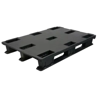 Pallet 1200x1000x175 mm - 3 sledes,  opstaande rand, PE-PP mix, gesloten dek