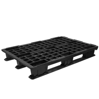 Palette plastique ajourée 1200x1000x153mm - 3 semelles, avec rebord, 1000 kg