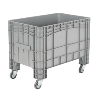 Palletbox 1000x640x690 mm - 270 l, 4 wielen, gesloten