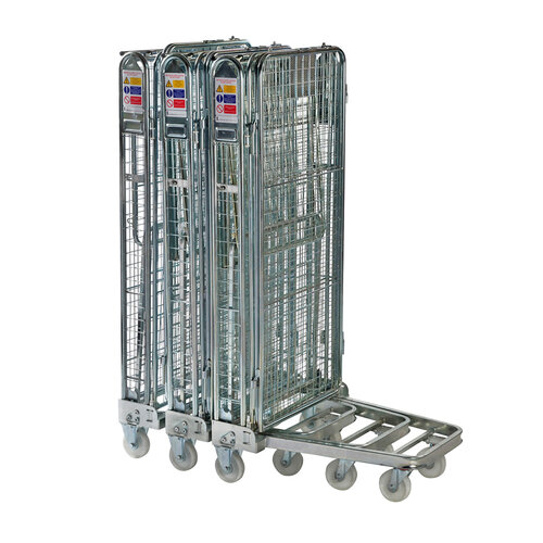 Anti-diefstal rolcontainer 4-heks nestbaar, 860x737x1676mm