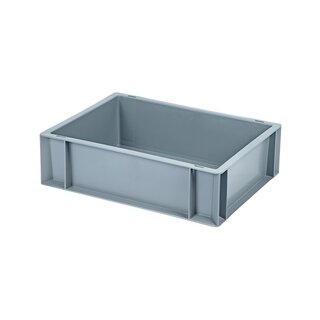 Euronorm stapelbak 400x300x120mm - 10 liter, gesloten, grijs
