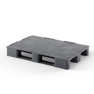 Palette plastique 1200x800x150 mm - PP recyclé, 3 semelles, 1500 kg