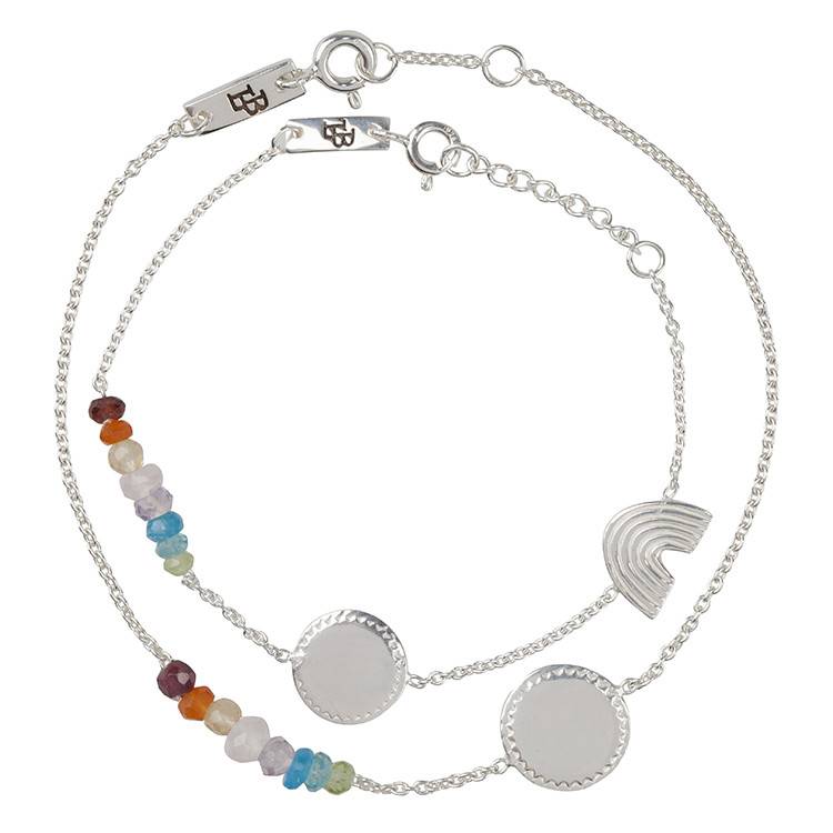 Hedendaags She is a Rainbow Moeder & Dochter cadeauset armband Zilver - Kids & So QF-24