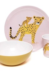 Petit Monkey Melamine bowl leopard ochre